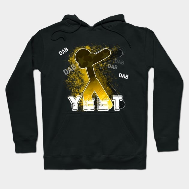 Yeet Dab - Dabbing Yeet Meme - Funny Humor Graphic Gift Kids Teens Saying - Yellow Gold Hoodie by MaystarUniverse